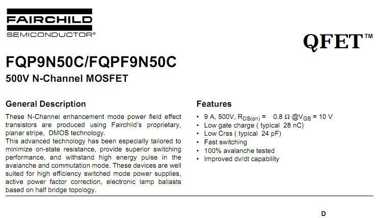 FQP9N50C 场效应MOS 9N50 三极管 9N50C FQPF9N50C 全新仙童