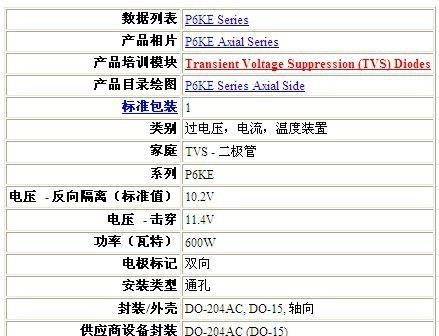 供应威士Vishay，P6KE12CA