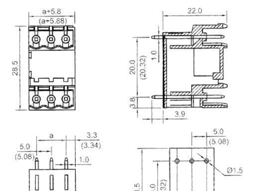 YE24R-5.0/5.08插拔式双排接线端子台插针 插座 PCB针座