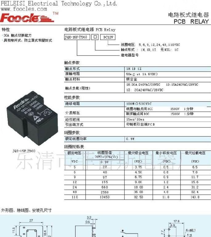 电磁继电器JQX-15F(T90)