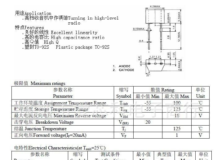 1sv101/149 变容二极管