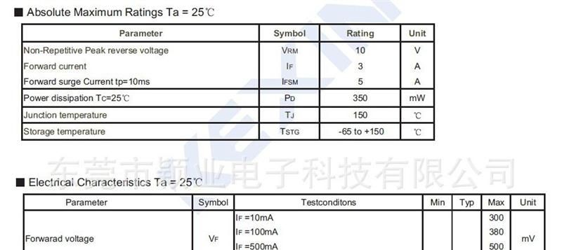 科信 肖特基二极管 KAT60B / BAT60B    SOD323