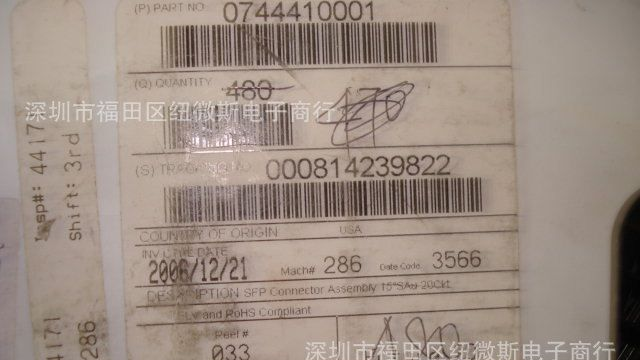 供应MOLEX 连接器 74441-0001，欢迎来电咨询！