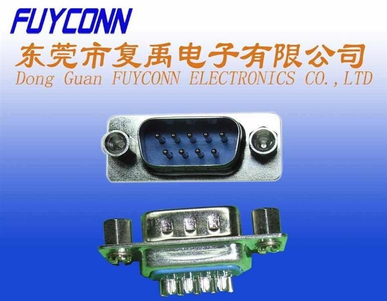D-SUB 9P一体蓝胶公焊线式连接器