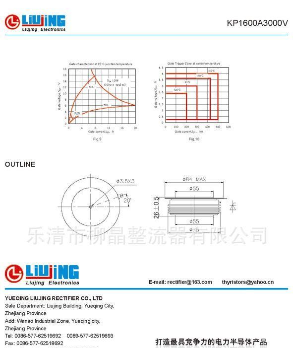 【LIUJING/柳晶牌】㊣ 国标型-普通晶闸管(平板式) KP1600A3000V