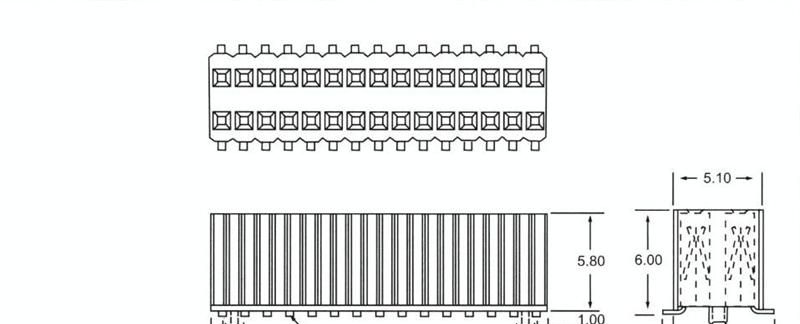 1.27×2.54三面接触排母