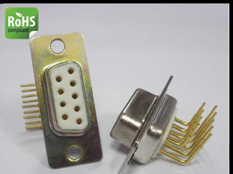 供应D-sub连接器，D-sub插头，D-SUB DB9P母端子90度插板7.2MM