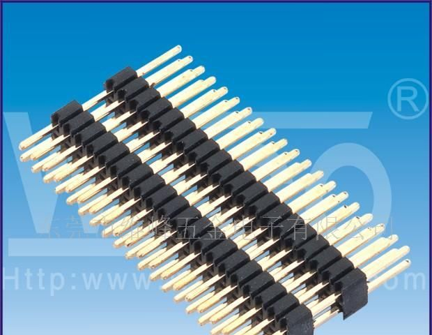 供应1.27mm双排针, 双塑, 180度