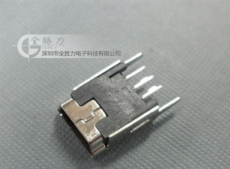 MINI5P180度直插直脚铜壳 USB接口