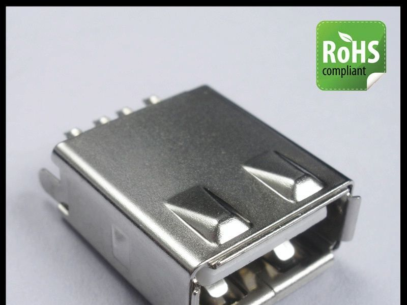 USB线对线连接器研发厂商,USB母座,USB  AF 180度焊线式加铁护套