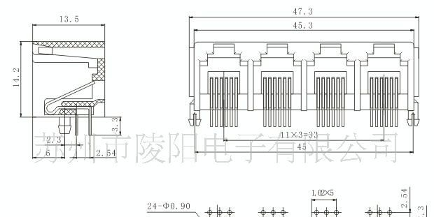 JR45连接器SC510-5521 6P-E1×4