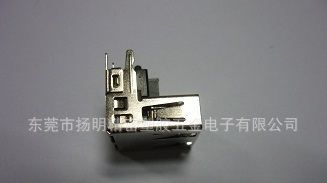 usb连接器厂 usb af 90度加高无卷边铜壳黑色