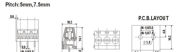 WJ128 接线柱 PCB接线端子 欧式接线端子
