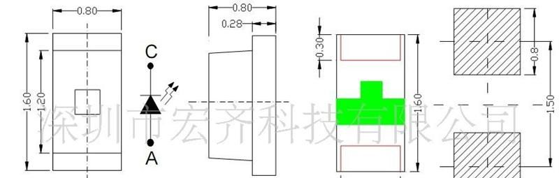 供应LED SMD 发光二极管 宏齐0603橙0.8厚度  HT19-2101UYOC