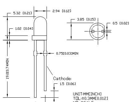 LED灯珠 F3白发红灯珠 3mm短白发红光LED(图)
