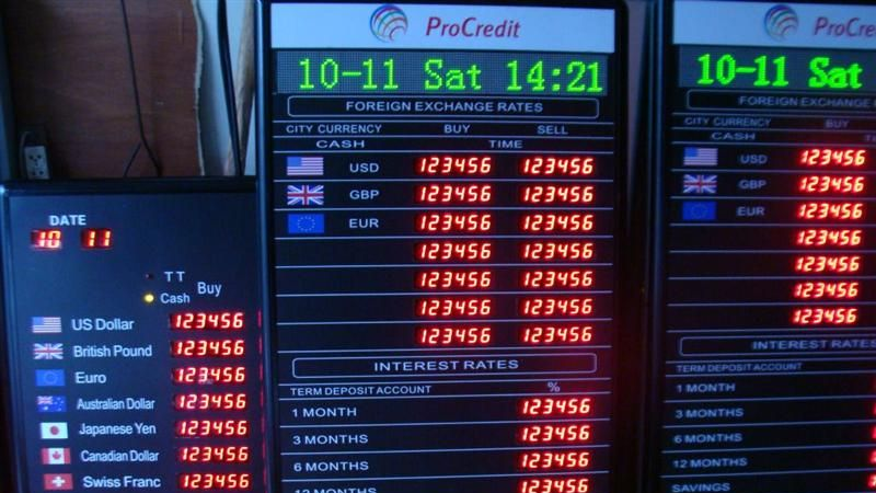 外汇牌 银行利率牌 P10单色 房价牌 LED显示屏