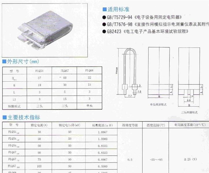 供应毫欧电阻、超低阻值精密分流器