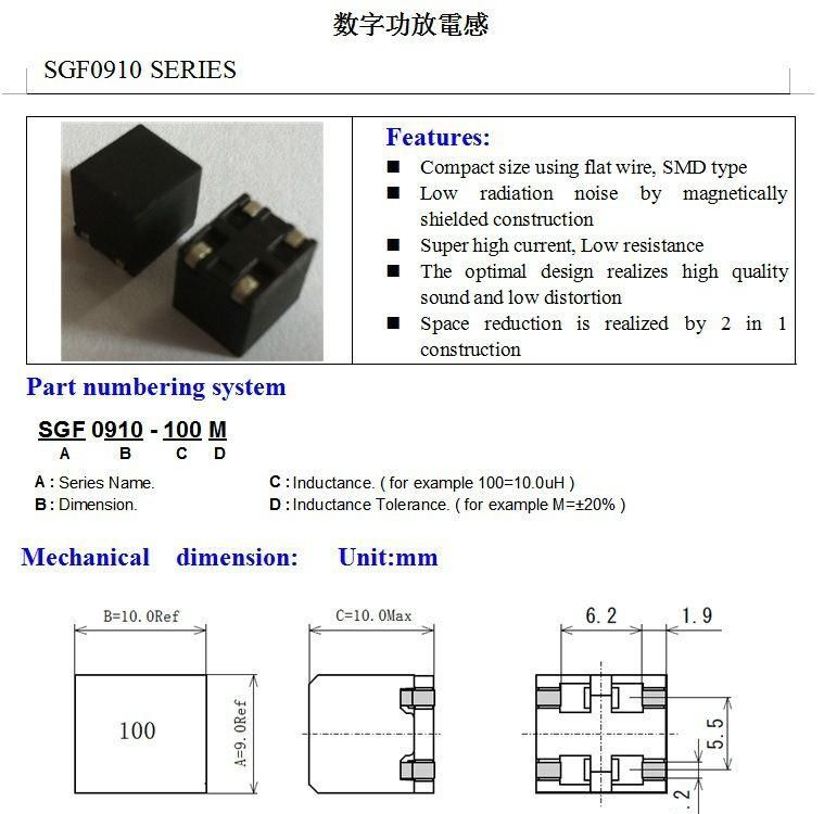 SAGAMI, 相模电感，7G09B-120M代替品，新型设计，质优价廉，