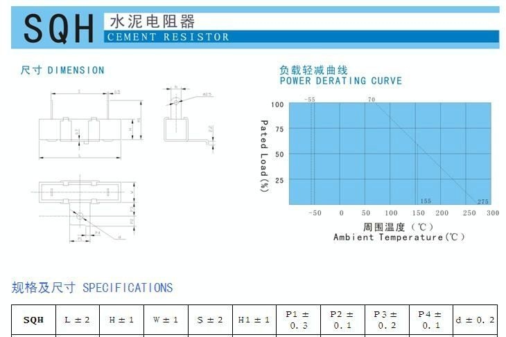 SQH水泥电阻/陶瓷电阻/大功率水泥电阻