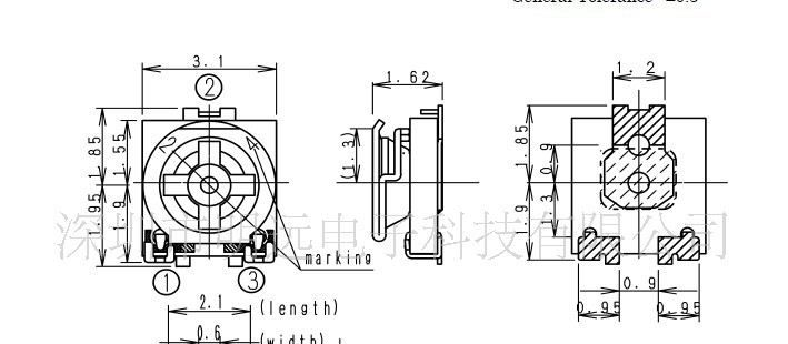 NOBLE帝国可调电阻 TMC3KJ-B220R-TR
