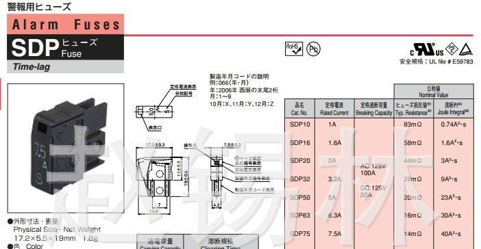 全新原装 发那科 FANUC 日本大东保险丝DAITO FUSE-SDP75 7.5A
