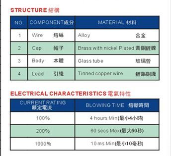 31T 美规玻璃慢断保险丝 125V 250V