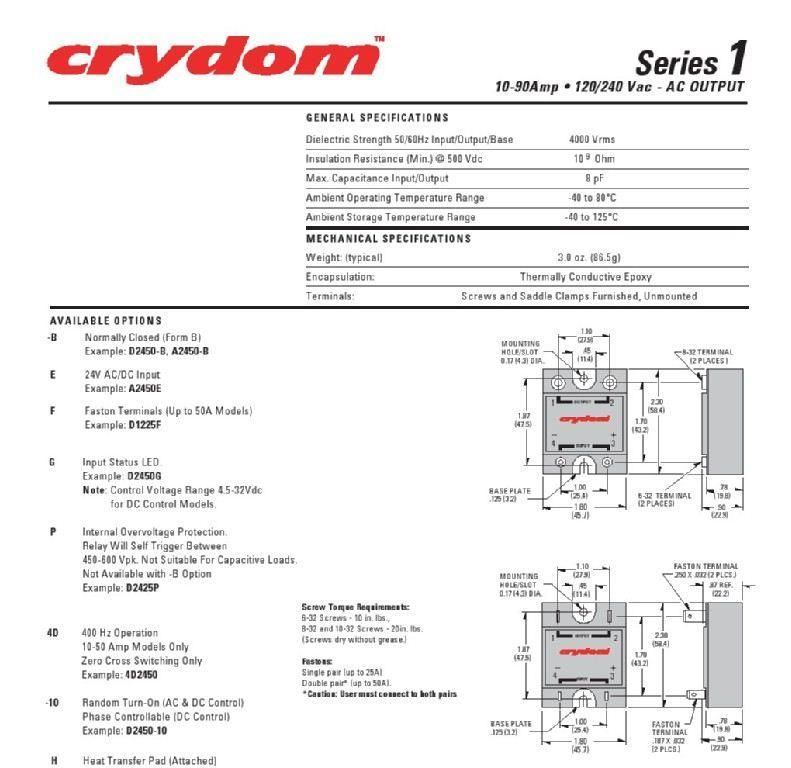 供应快达（CRYDOM）固态继电器D1210 D1225 D1240(图)