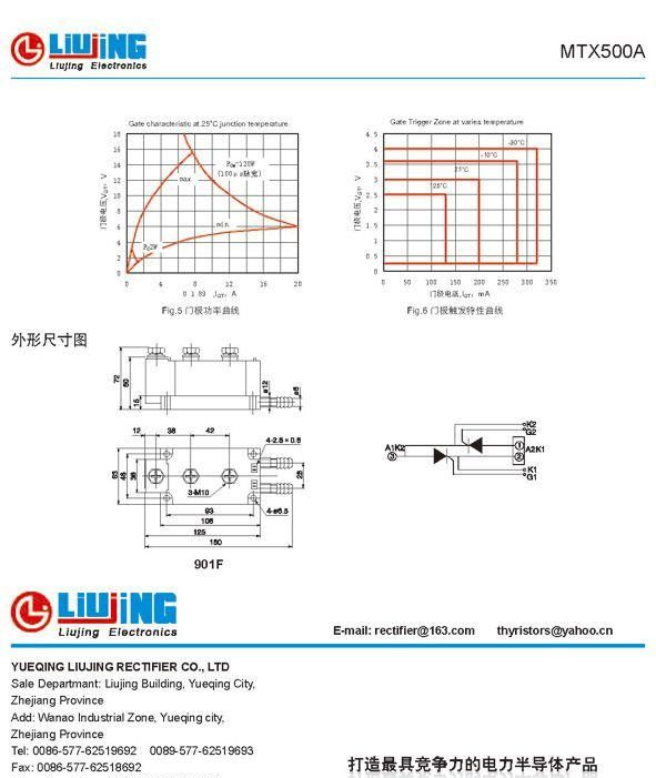 快速晶闸管/整流混合模块 MTX500A1600V 【LIUJING/柳晶牌】㊣
