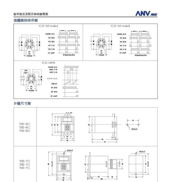 供应台湾士研ANV 数字设定和显示限时继电器 T3D-N  / T3D-Y