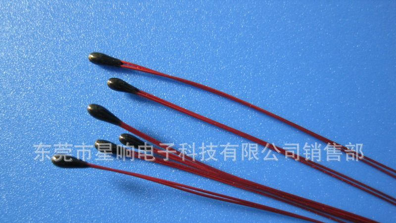 热敏电阻10KΩ-3470/+-1%精度红色漆包线黑头NTC传感器热敏电阻