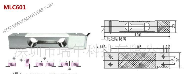 深圳市瑞年科技公司大量供应平行梁式称重测力传感器MLC601