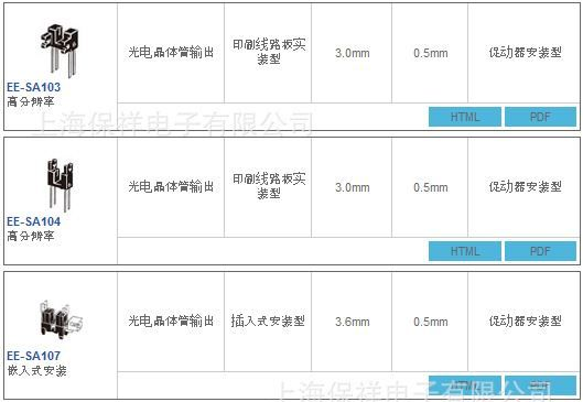 OMRON欧姆龙 微型促动器安装 光电传感器 EE-SA407-P2