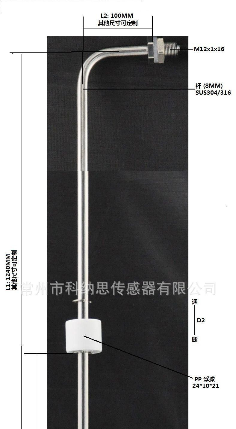 侧装不锈钢浮球液位/水位开关GLD-100/1240SV-2x2A2