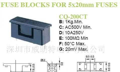 UL认证 CQ-200CT 保险丝座、功得保险座
