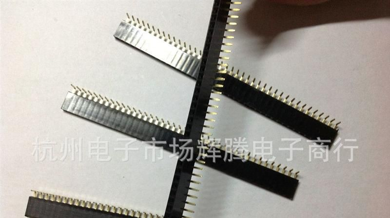 排母2.54MM间距1*40P单排直母/弯母2*40P双排直母/弯母ROHS