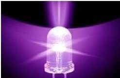 供应指示灯F3mm白发紫圆头有边沿LED灯珠 高亮度LED发光二极管