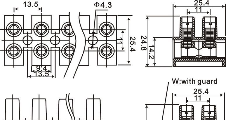 供应贯通式接线端子CQS400W，接线端子