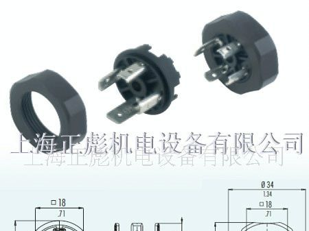 供应方形插头,电磁阀插头,进口连接器