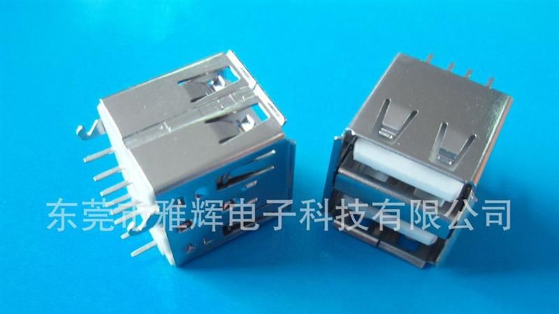 双层USB AF 180度插板/ 连接器  USB AF180度双层插板