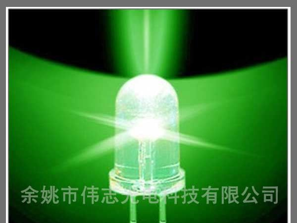 供应交通信号灯F3mm白发翠绿圆头有边沿LED灯珠  波段505-510nm