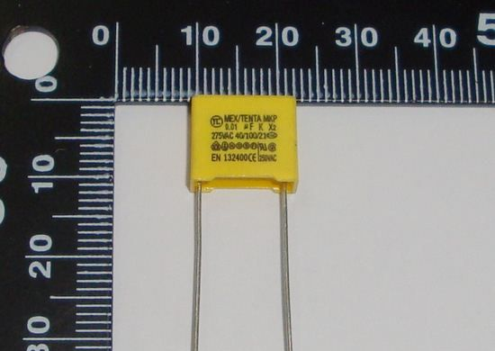 供应安规电容 0.01UF K 275VAC X2 脚距=P10MM