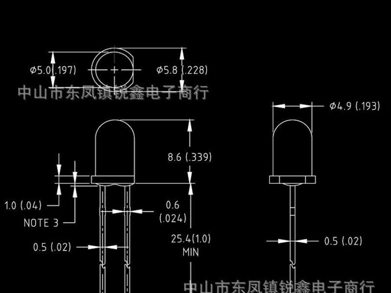【优质供应】5mm圆头红灯  白发红光 LED发光二极管