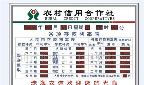 供应LED电子利率牌/LED数码管利率牌/银行利率牌/银行汇率牌