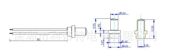带线的温度传感器 带线的10KNTC温度传感器
