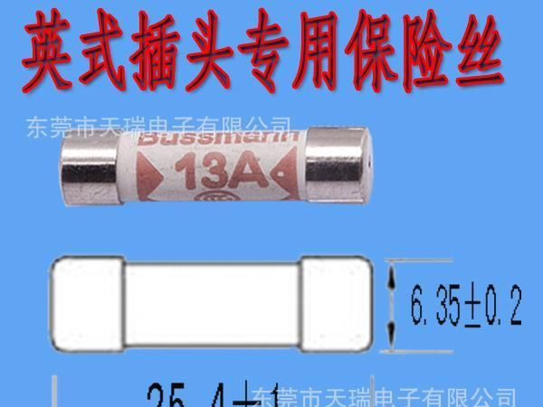 供应原装 BS插头专用陶瓷保险丝管