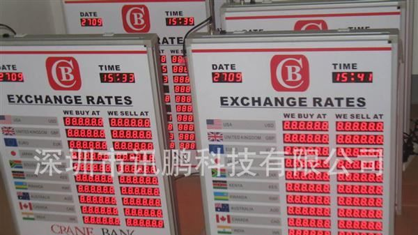 LED外汇率屏、银行汇率、利率显示屏生产厂家