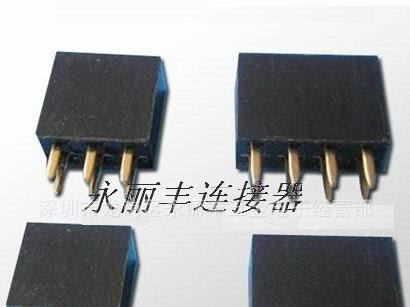 2.54mm  塑高6.8  双排排母, 四面包端子