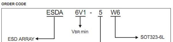 ESDA6V1-5W6/ESD保护二极管 5路保护/6.1V ±15KV/SOT-363/ST意法