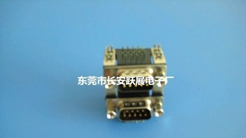 D-SUB  双层 DR9M-DR9M 铆锁90度 插板式 电子连接器