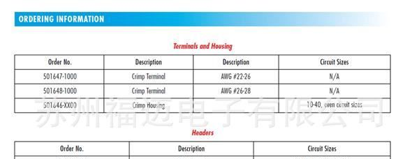 供应molex连接器 2.0mm 14pin 501646-1400，5016461400